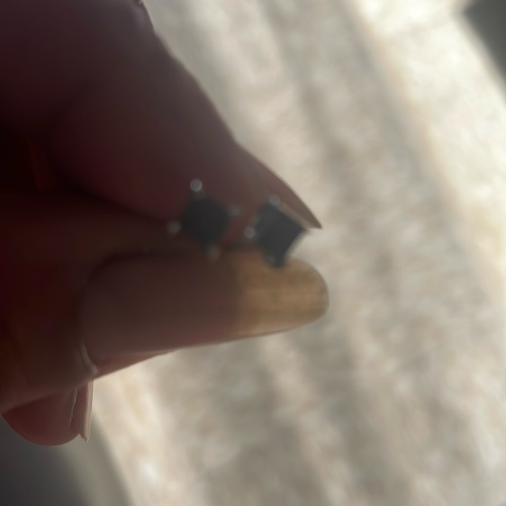 Black diamond stud earrings